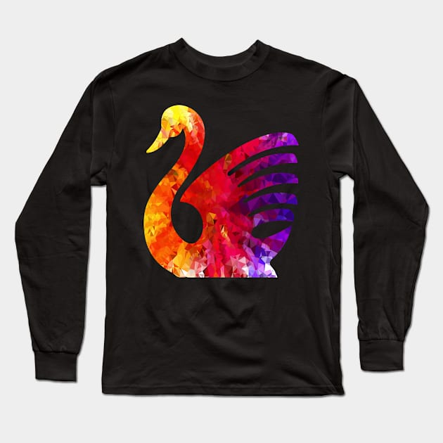 Swan Long Sleeve T-Shirt by DrDesign